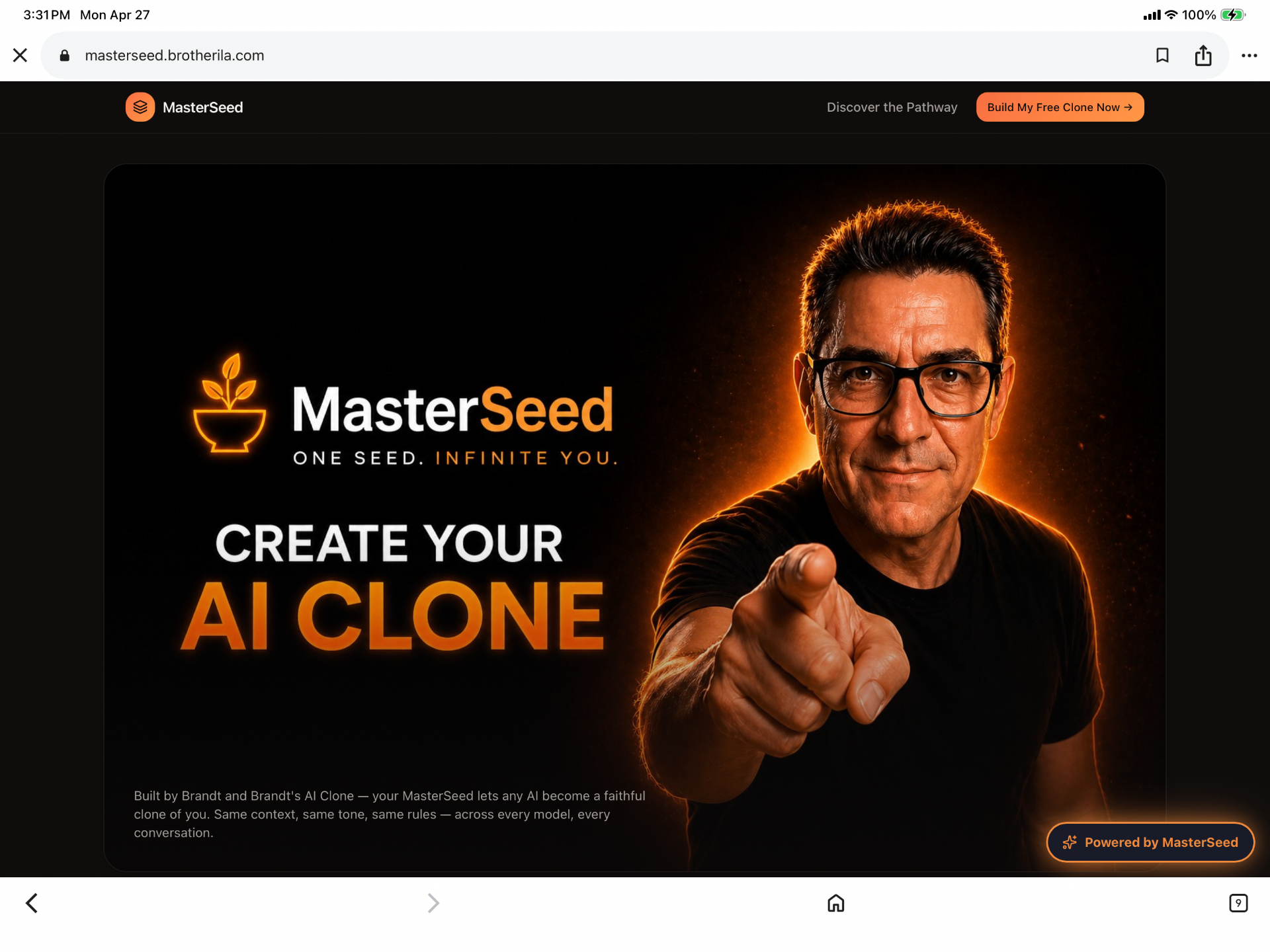 MasterSeed — The free, fastest way to build your Personal AI Clone.